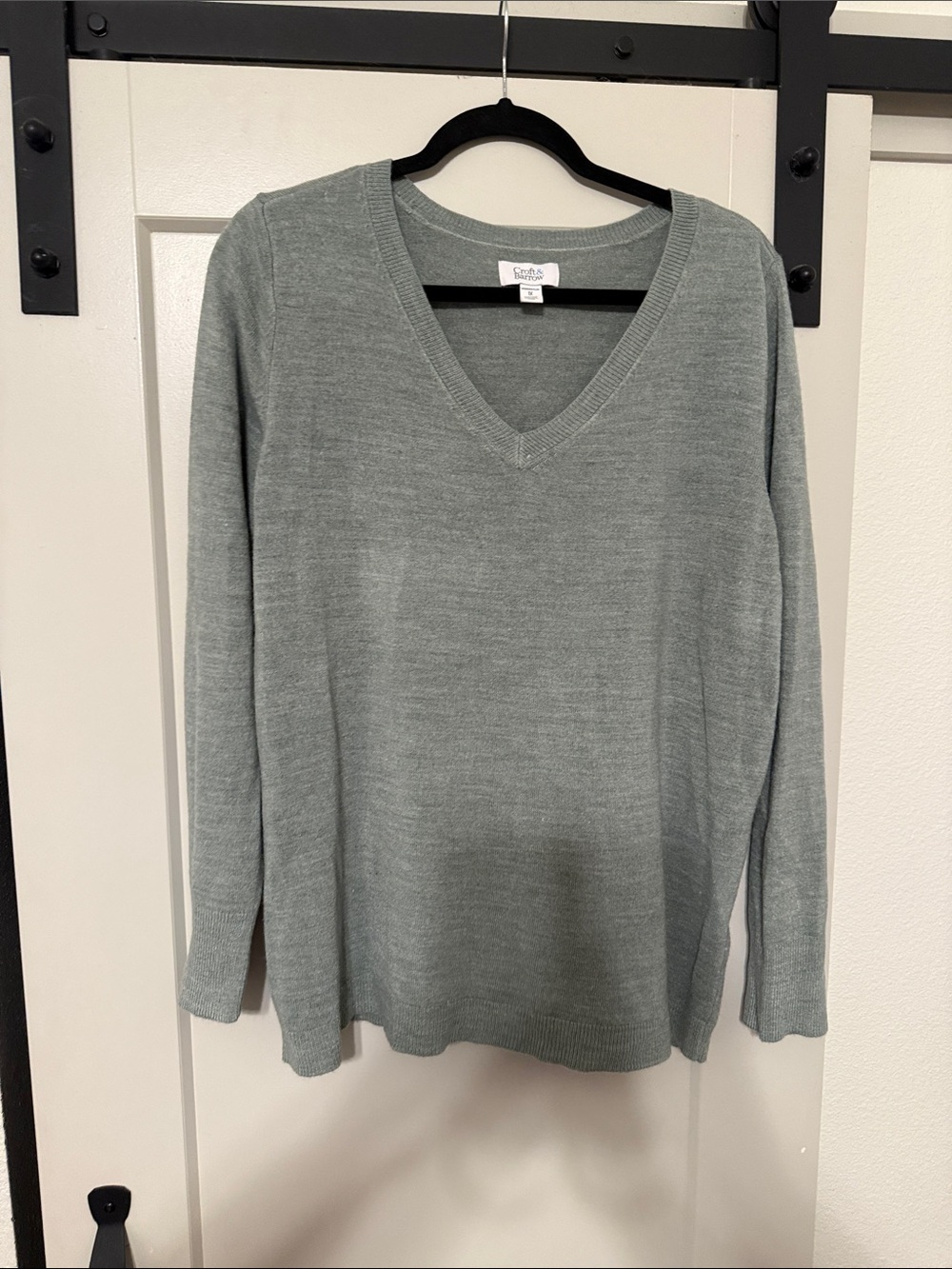 croft & barrow Mint Green V-Neck Lightweight Sweater